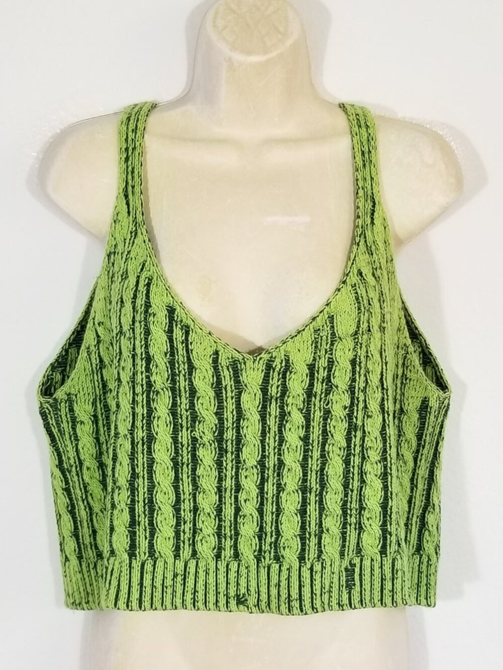 FASHION NOVA Cropped Cable Knit Sweater Tank Top 7063E2M